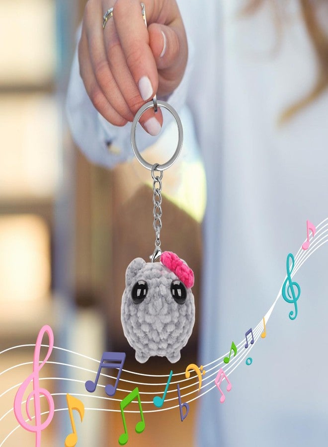 سلسلة مفاتيح Dalycro Tiktok Sad Hamster Meme مع صوت، دمية هامستر حزينة محبوكة يدويًا رائعة مع بطاقة هدية للنساء والفتيات في عيد ميلادهن - Image 5